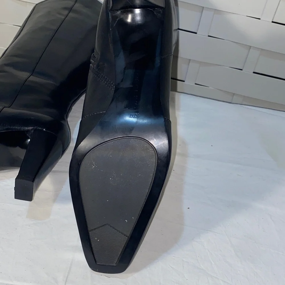 Bandolino Elegant Black Leather Knee-High Boots size 10 - Picture 6 of 8